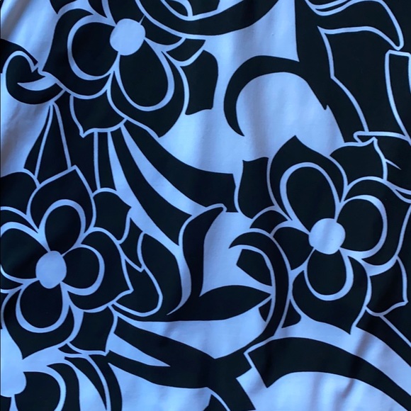 Cute Lined Halter Black and White Floral Dress - Picture 2 of 6